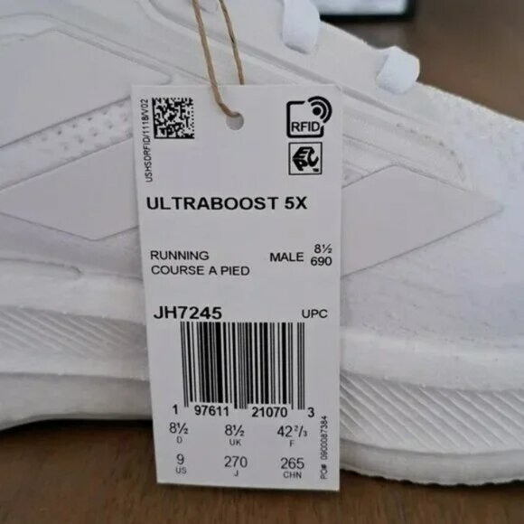 Adidas Ultraboost 5X - Color: White - Size: Men 9 main image 10
